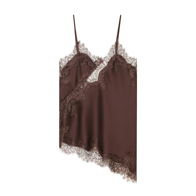 MUJER Women's Tops Black Lace Top Female Sexy Backless Tops for Women Camisole Sleeveless Tops Woman Coquette Tanks Camis Tops