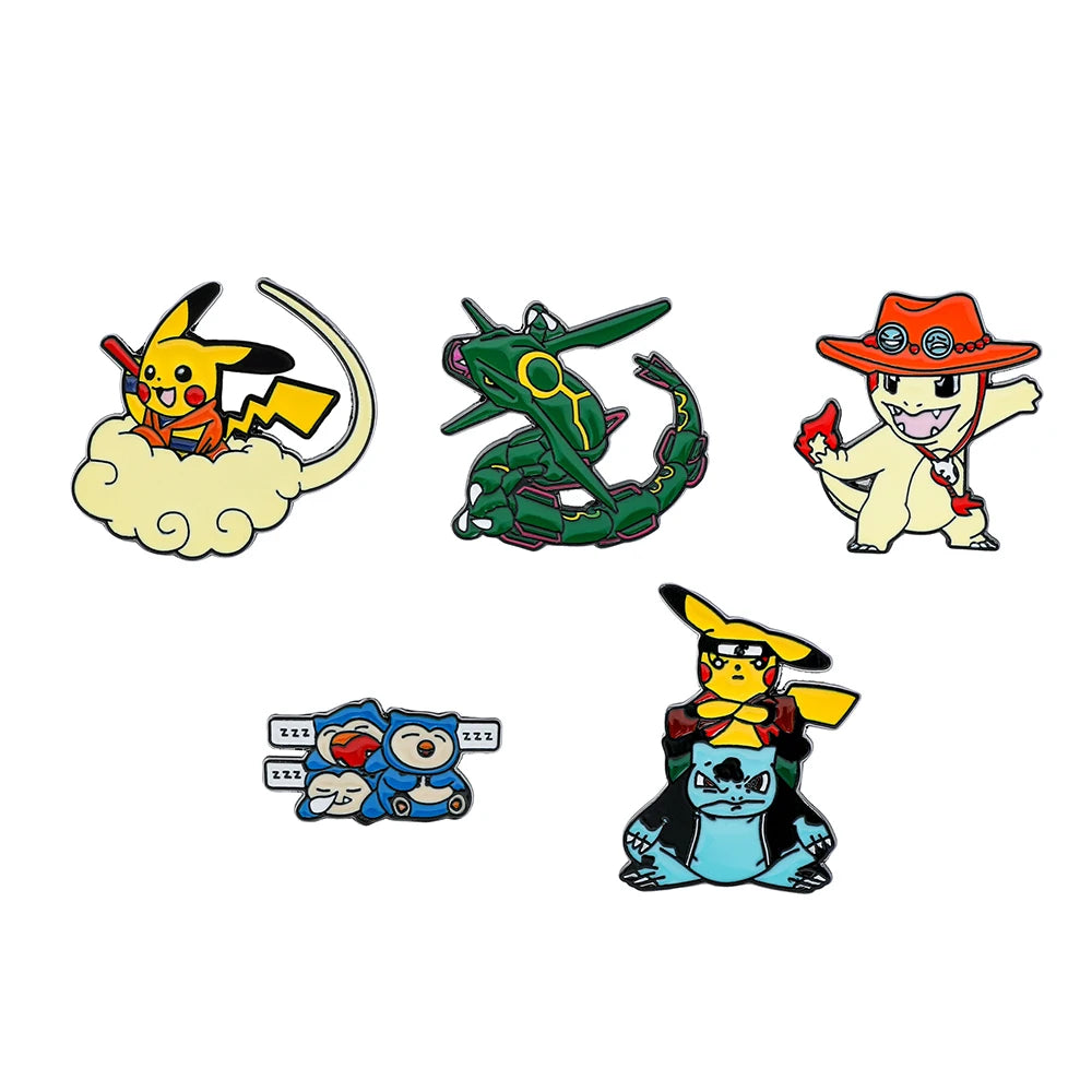 Pokemon Anime Enamel Lapel Pin - Japanese Cartoon Collectible Badge Cute Design Ideal Gift for Children Backpack Hat Collar Broo
