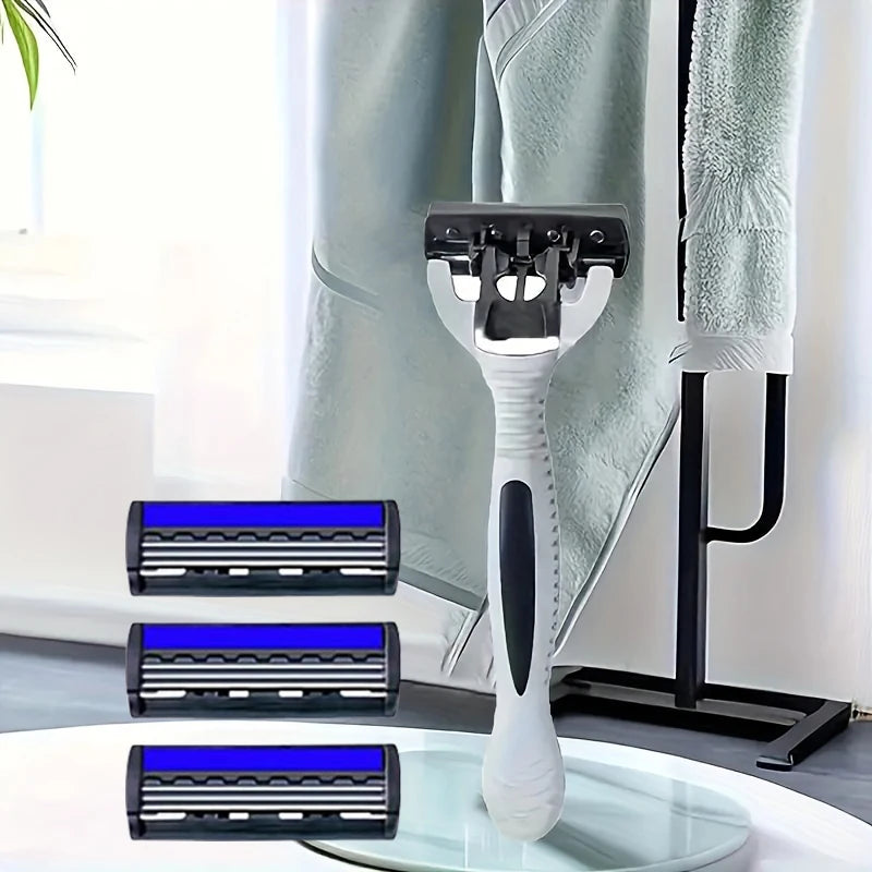 NEW Shaver Men Razor Shaving 3 Layer Stainless Blade Shaver Reusable Safety Razor Hair Removal Shaver Imported Blade Multi Tool