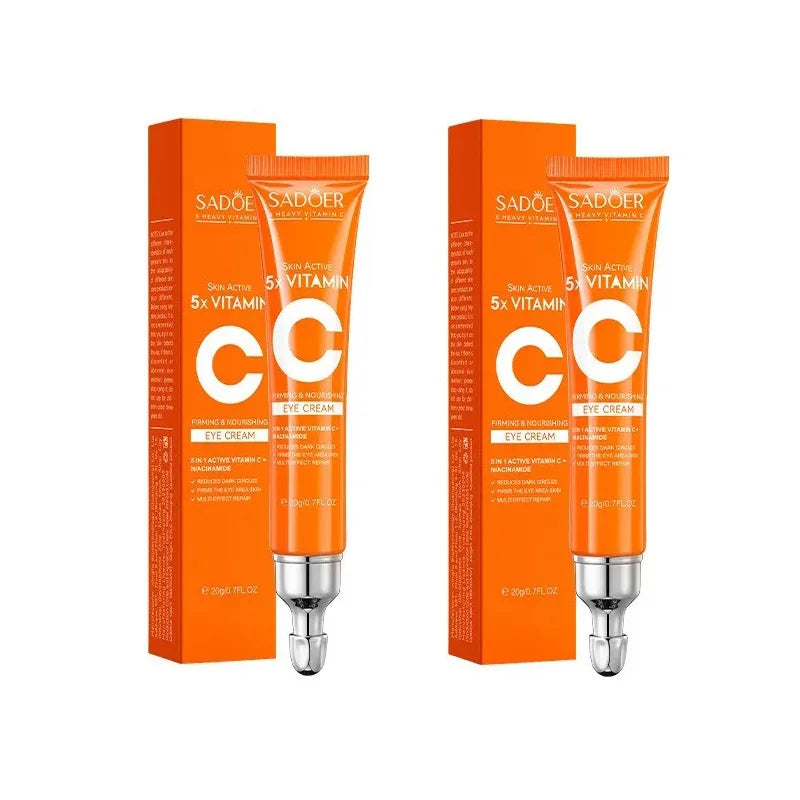 SADOER Vitamin C Eye Cream Anti Dark Circles Eyes Bags Remover Moisturizing Brightening Firming Skin Care Products for Eyes
