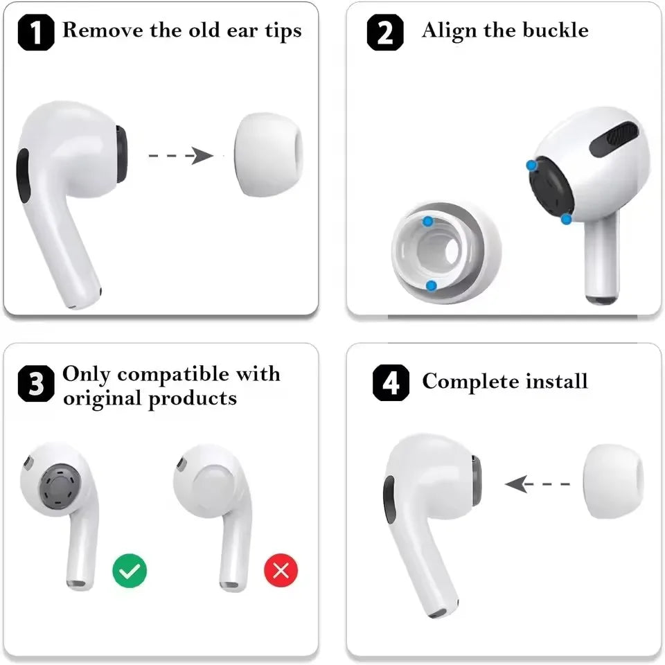 Eartips For Airpods Pro 1/2 Ear Pads Silicone Case Pressure Relief Hole Ear Caps Cushion Eartips Buds Earphone Air Pods Pro