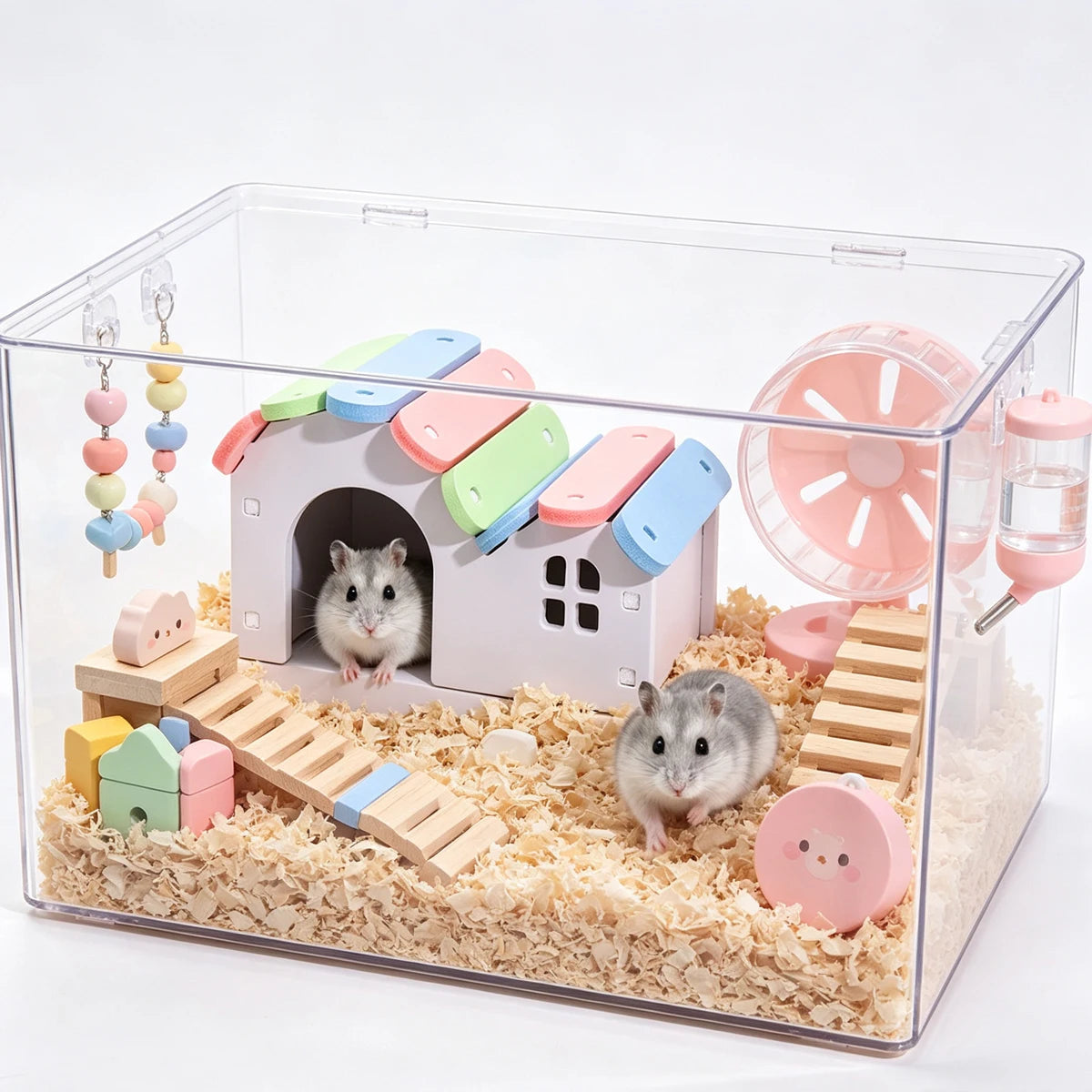 Hamster House Houses for Hamsters Rats Accessories Guinea Pig Cottage Things Kennel Pet Supplies Hideout Large Casa Accessory
