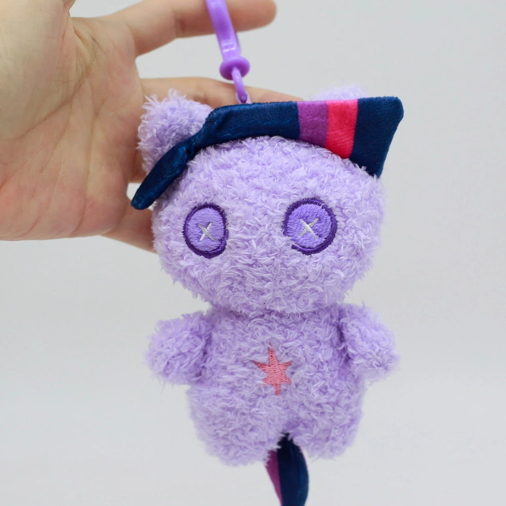 Hasbro My Little Pony Plush Pendants Soft Stuffed Keychain Bag Backpack Ornaments Applejack Pinkie Pie Christmas Gift