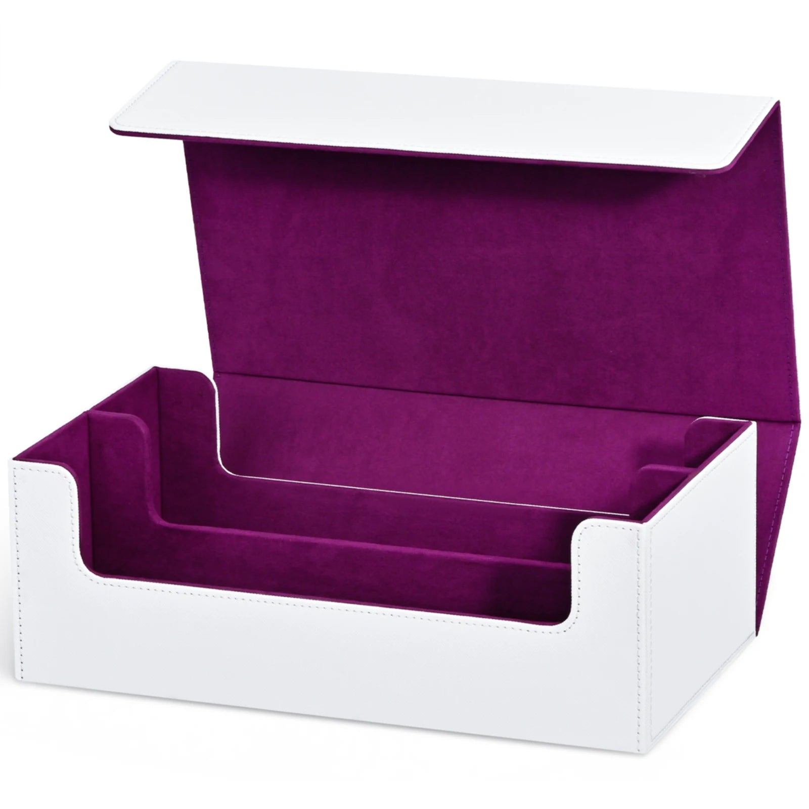 Card Storage Box, Card Deck Case Holds 1200+ Single Sleeved Cards, Strong Magnetic PU Leather Card boxes for TCG