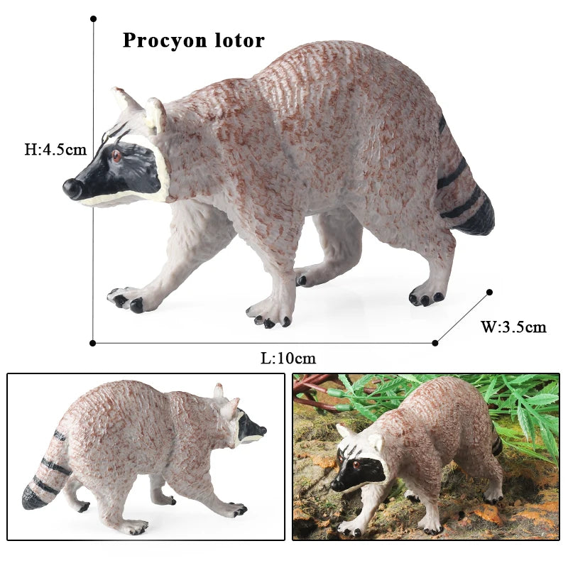 Oenux Simulation Wild Figurines Lesser Panda Raccoon Lemur Model Action Figures Forest Animals Home Education Kids Toy Gift