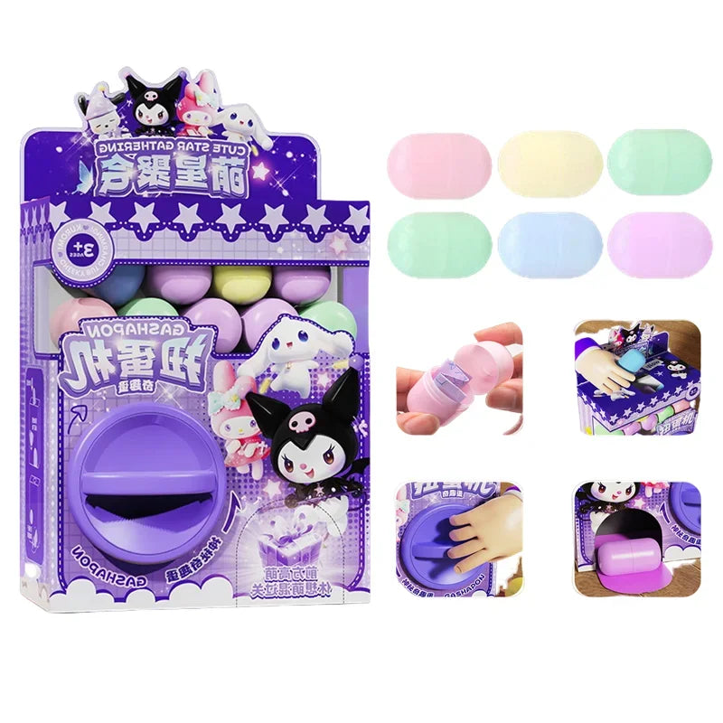 Kulomi Hello Kitty Action Figure DIY Egg Twisting Machine Surprise Mini Claw Doll Game Machine Blind Box Toys Children Gifts