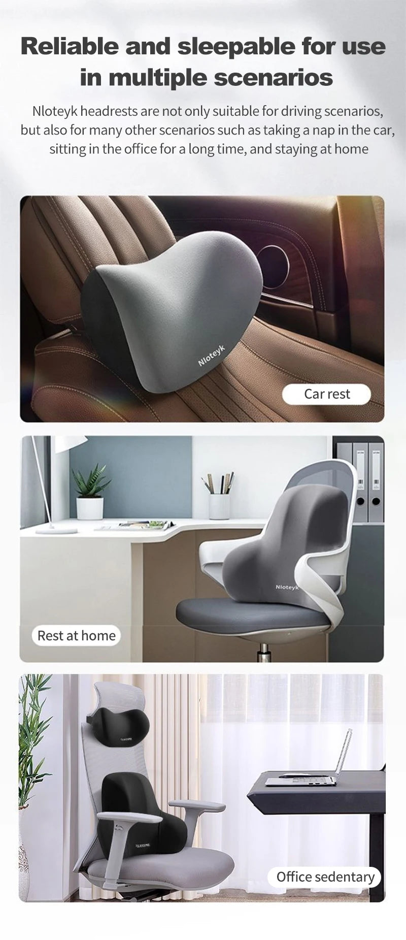 Car Neck Pillow Memory Foam Protective Lumbar Back Support Breathable Car Headrest Cushion Relieve Stress Car Seat Pillow
