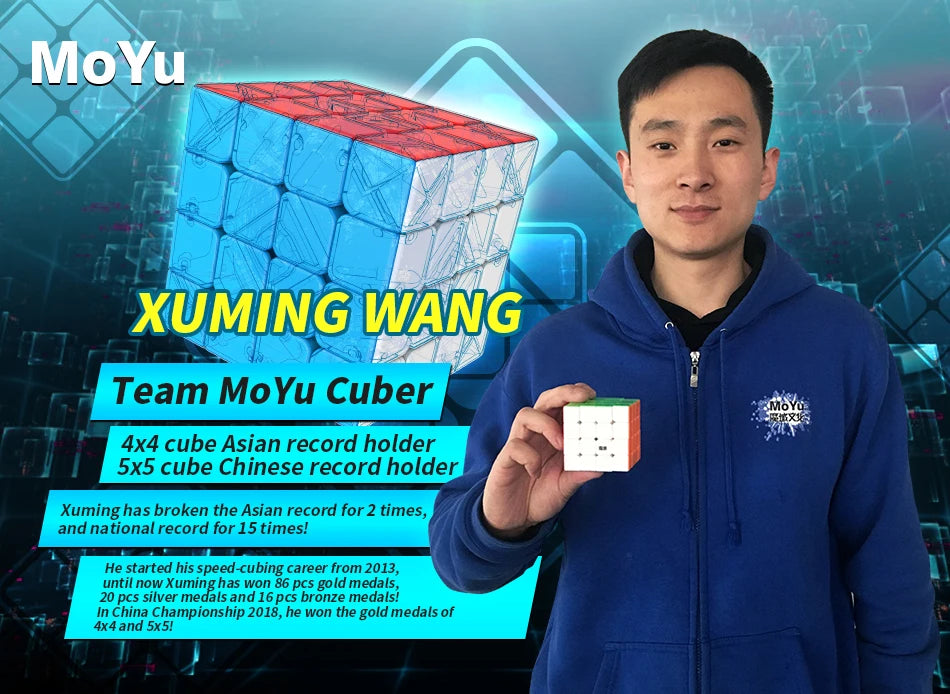 MoYu Meilong4 4x4x4 Magic Cube Meilong Stickerless Speed Cube Puzzle Children Gift Adult Educational Professional Fidget Toys