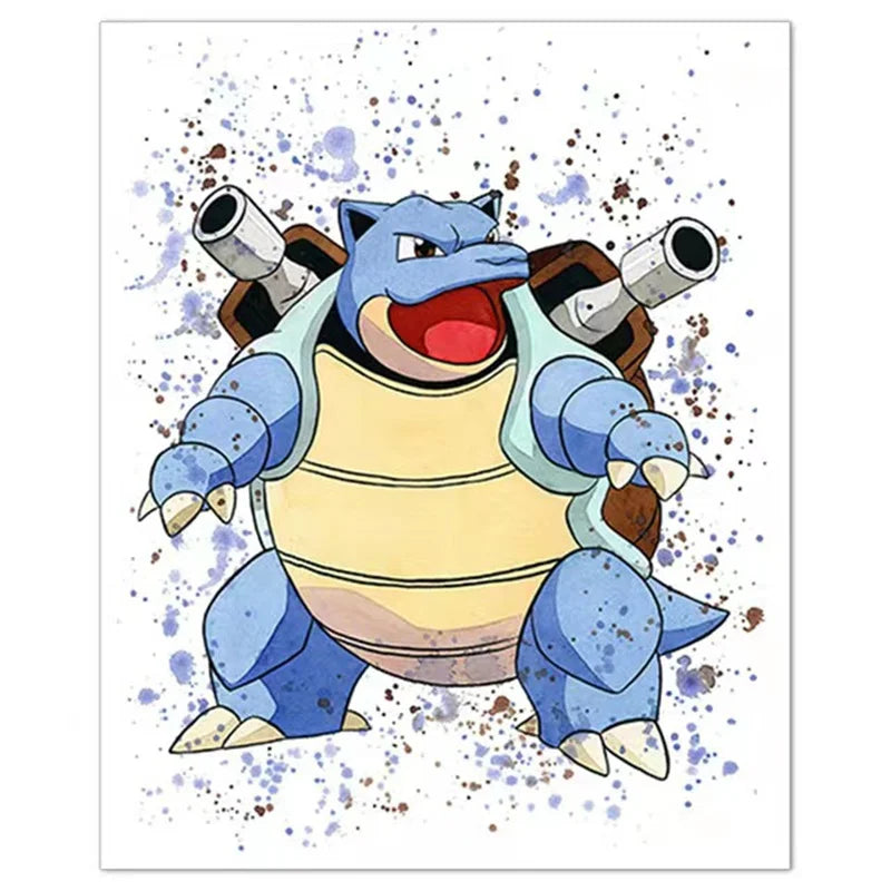 Anime Pokemon Canvas Painting Bulbasaur Charmander Squirtle Poster and Print Watercolor Wall Art Picture Home Decor Kids Gifts