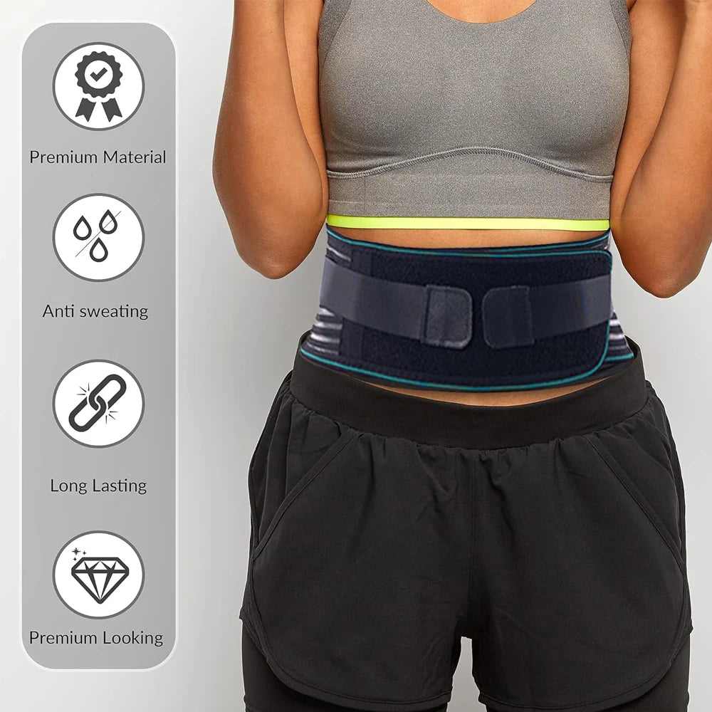 1PCS Lower Back Brace for Pain Relief – Adjustable Lumbar Support Belt for Sciatica- Breathable & Stabilizing with 4 Steel Stays