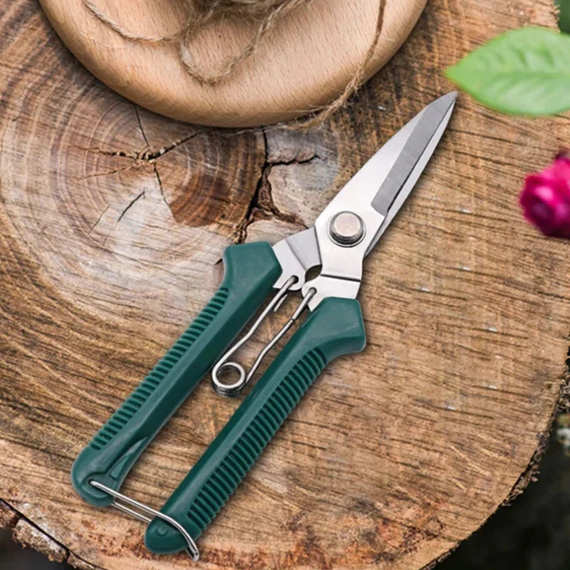 Garden Scissors Straight Head Pruning Shears Non-slip Handle Stainless Steel Outils Manuels Household Bonsai Pruing Scissors