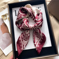 New Paisley Print Small Square Scarf Soft Satin Silk-like Thin Neck Scarf Mature Style Sunscreen Headscarf for Women Decorate