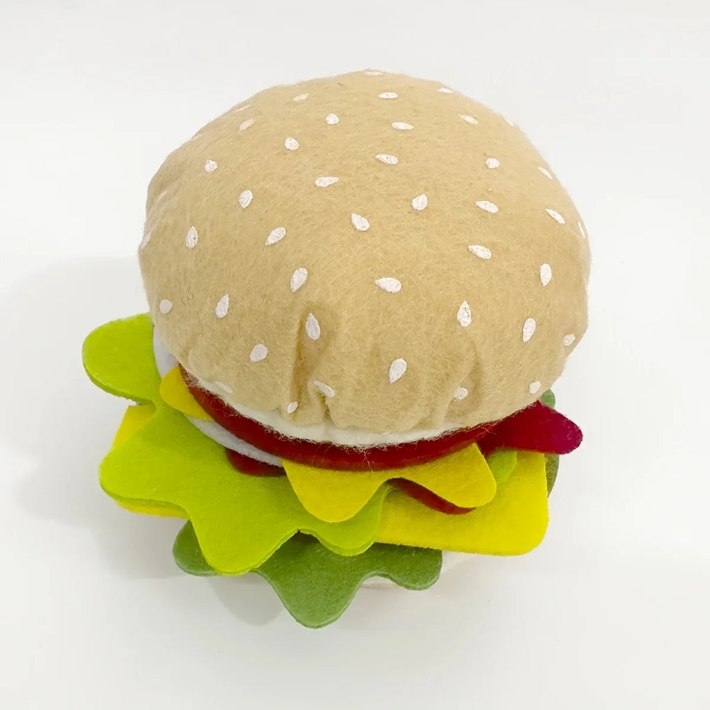 28PCS Felt Food Burger Sandwich Food Set Children Pretend to Play Food Sandwich Toys Children's Kitchen Role Playing Gifts