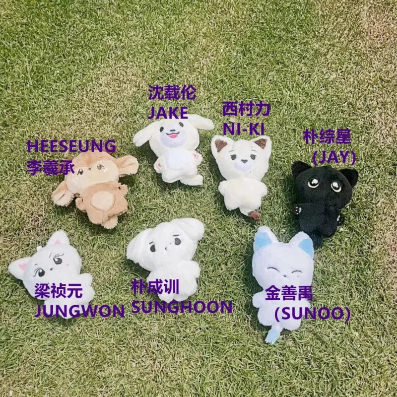 Kpop  Plush JUNGWON HEESEUNG JAY JAKE SUNGHOON Stuffed Toys Keyring Kawaii Cartoon Pendant Accessories Bag Fans Gift