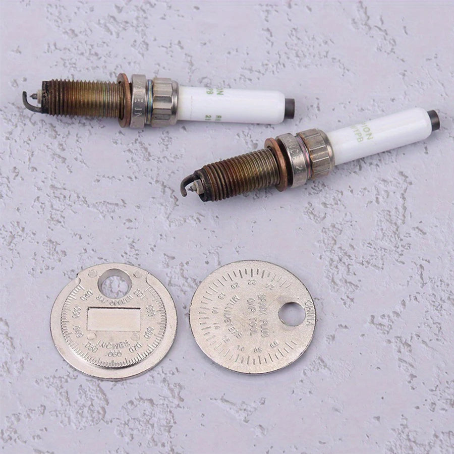 1PC 0.6-2.4mm Range Coin-Type Spark Plug Gage Gap Tool Feeler Spark Plug Gap Measurement Tool