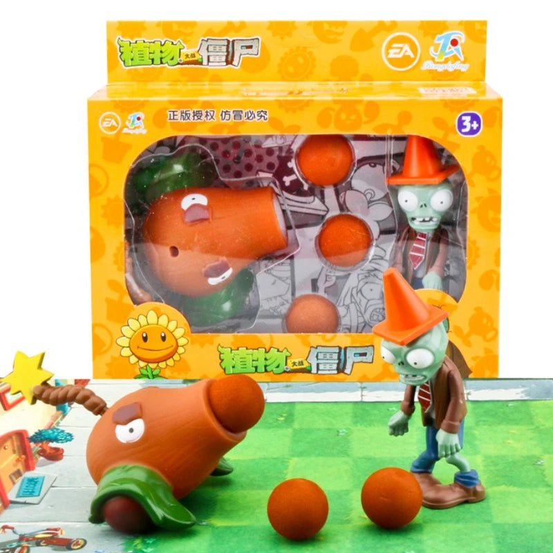 Plants Vs Zombies Cactus Peashooter Coconut Cannon A.K.E.E Character Toys 6 Style Game Figures Soft Silicone Boy Birthday Gift