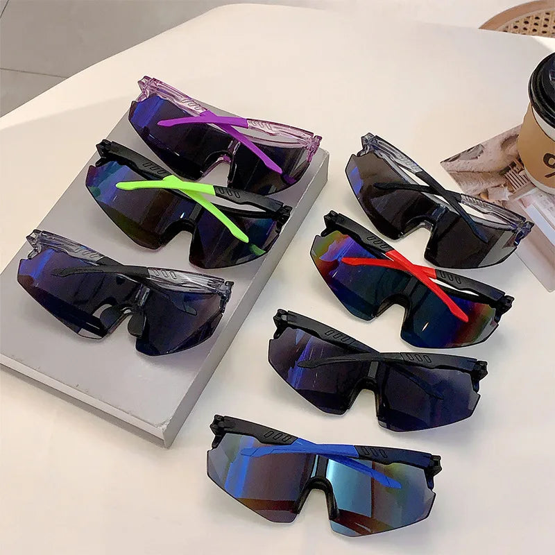Oversized Fashion Cycling Sunglasses Anti Wind Flash Coating Protective Glasses UV400