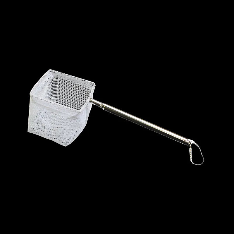 Aquarium Square Fishing Net With Suction Cup Extendable Long Handle Fishing Gear For Catching Fish Shrimp Tank Clean Accessories