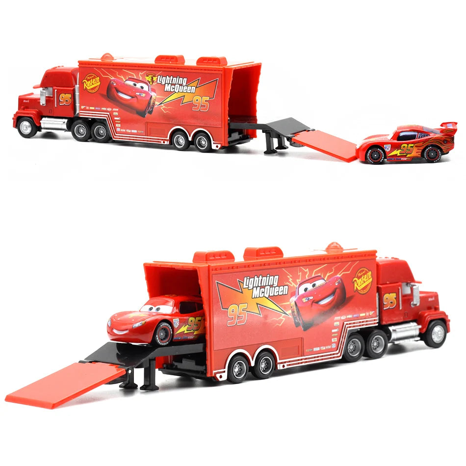 IN STOCK! Disney Pixar Cars And Truck Set Lightning Mcqueen Uncle Mike The King Cruz Model Trucks Car Christmas Gift for Kids