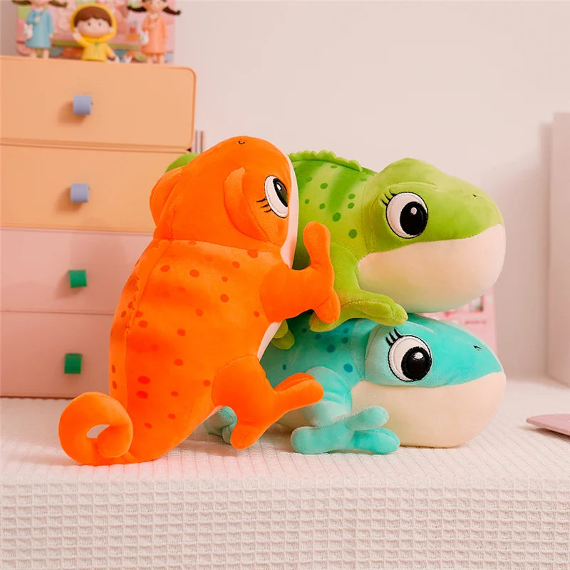 1PC 30cm Cartoon Real Like Lizard And Chameleon Plush Toys Creative Simulation Animal Reptile Stuffed Pillow Gifts