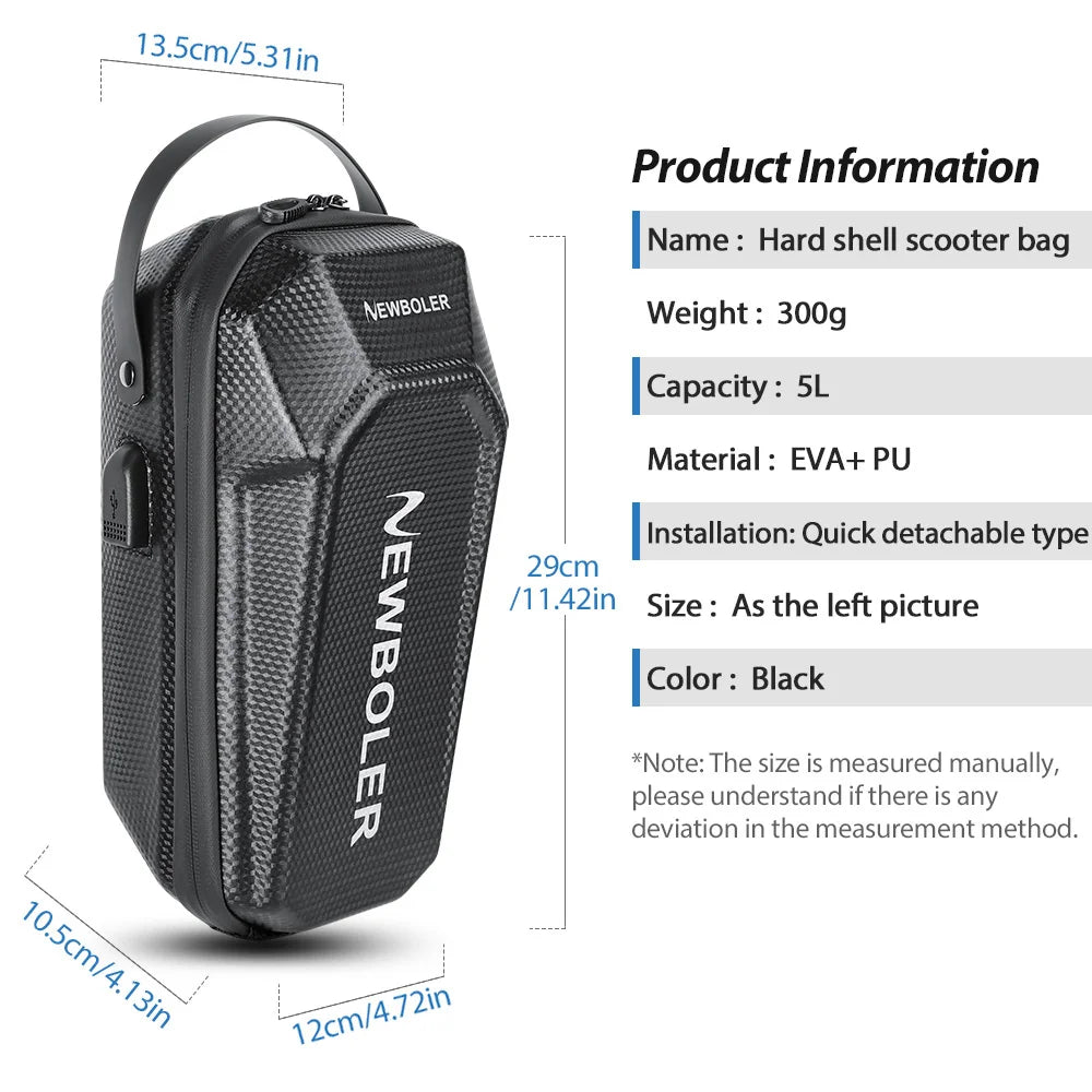 NEWBOLER 3L/5L Electric Scooter Bag Accessories Electric Vehicle Bag With USB Port Waterproof Scooter Front Bag Bike Bag