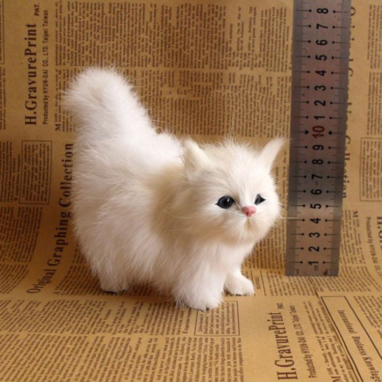 Cute Simulation Cat Plush Toys Hard Stuffed Kitten Model Fake Cat Realist Animals For Kids Girls Birthday Valentine's Day Gift