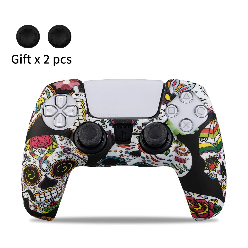 Silicone Protective Cover sleeve For PS5 Controller Accessories Rubber Case For PS5 Slim Gamepad Joysticks Thumb Grips Caps