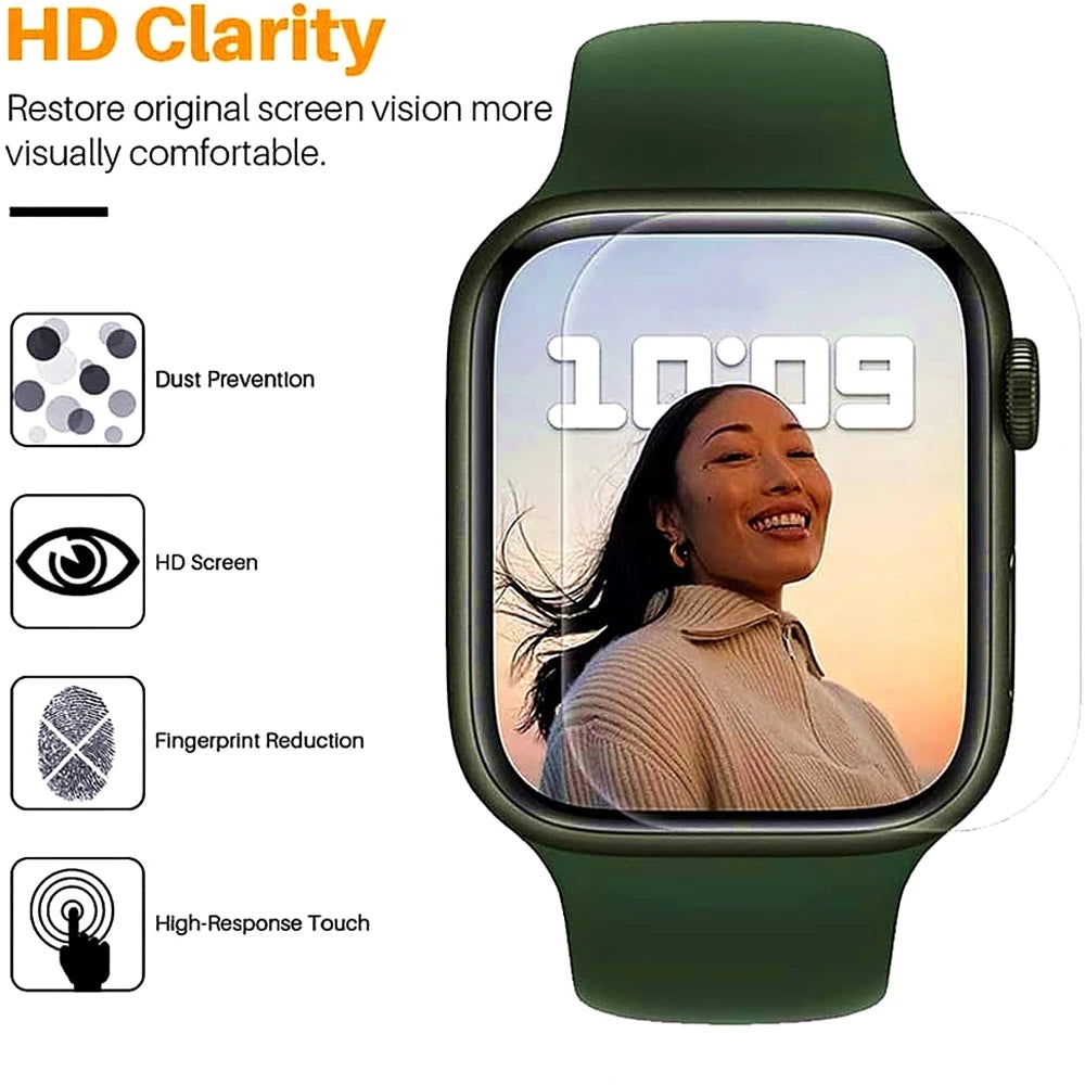 5Pcs/lot Hydrogel Film Screen Protector for Apple Watch Series 9/8/7/6/5/4 41mm 44mm 45mm TPU Clear HD Protective For iwatch