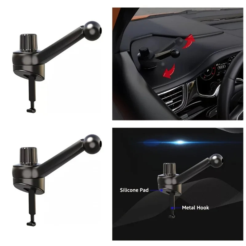 Universal Car Air Vent Clip Mount 17mm Ball Head Base Spiral Hook for Car Air Outlet Mobile Phone Holder for GPS Stand