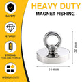 Super Strong Neodymium Fishing magnet Hooks N52 Heavy Duty magnet with Countersunk Hole Eyebolt 16-42mm Salvage Searcher Magnets