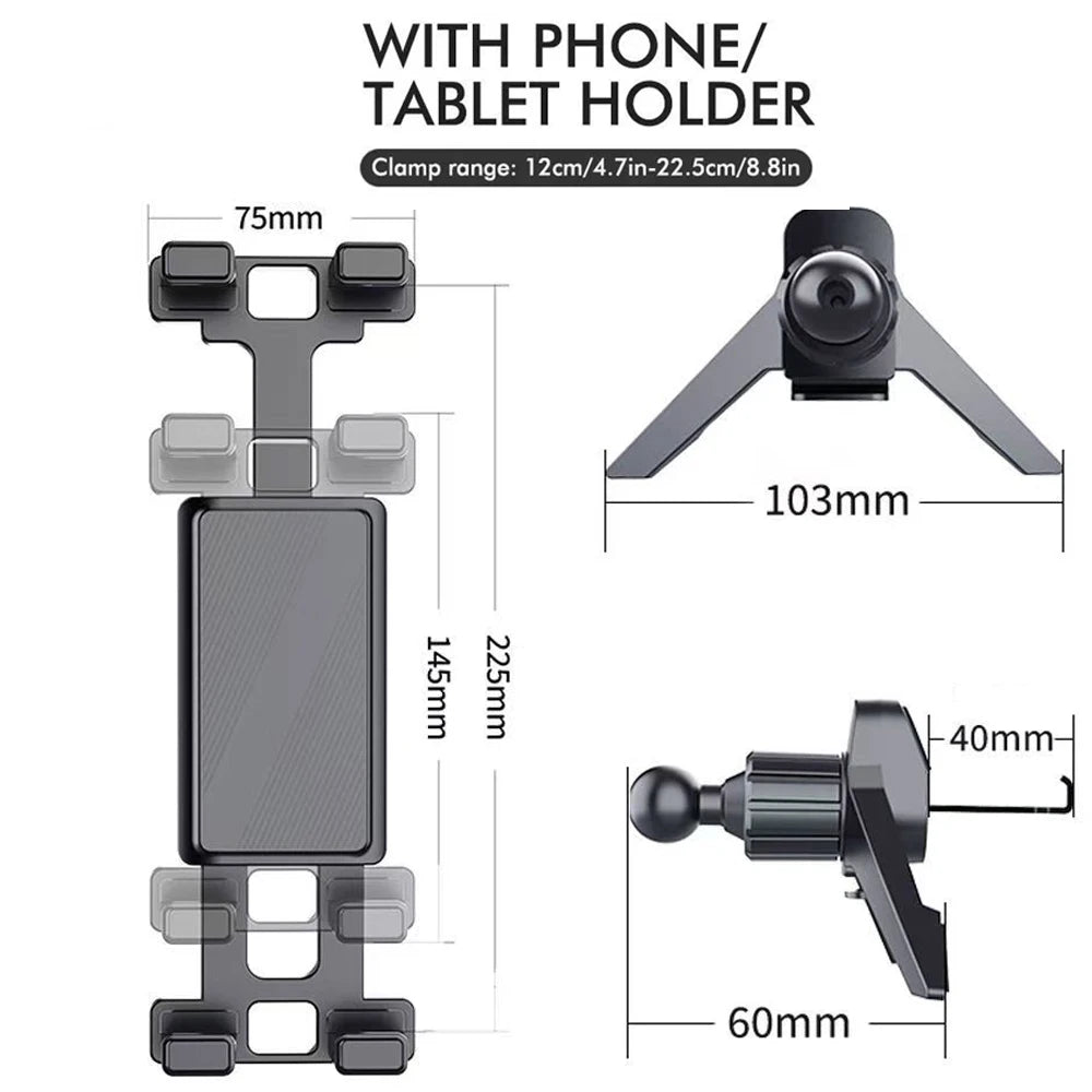 Car Tablet Holder 360Rotation Universal Adjustable Car Air Vent Mount Stand for iPhone iPad Air Mini Samsung Fold Xiaomi Tablets