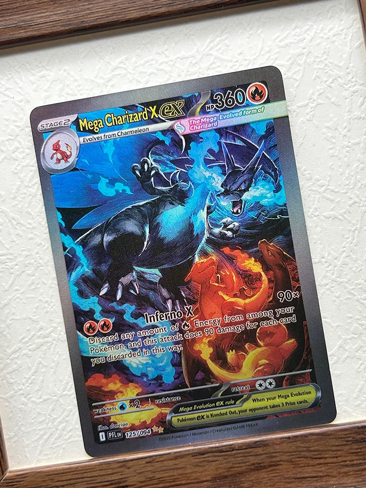 DIY PTCG Rating Card Single Card 2025 PFL EN MEGA CHARIZARD X Ex SPECIAL ILLUSTRATION RARE GEM MT10 Hobby Collection Flash Card