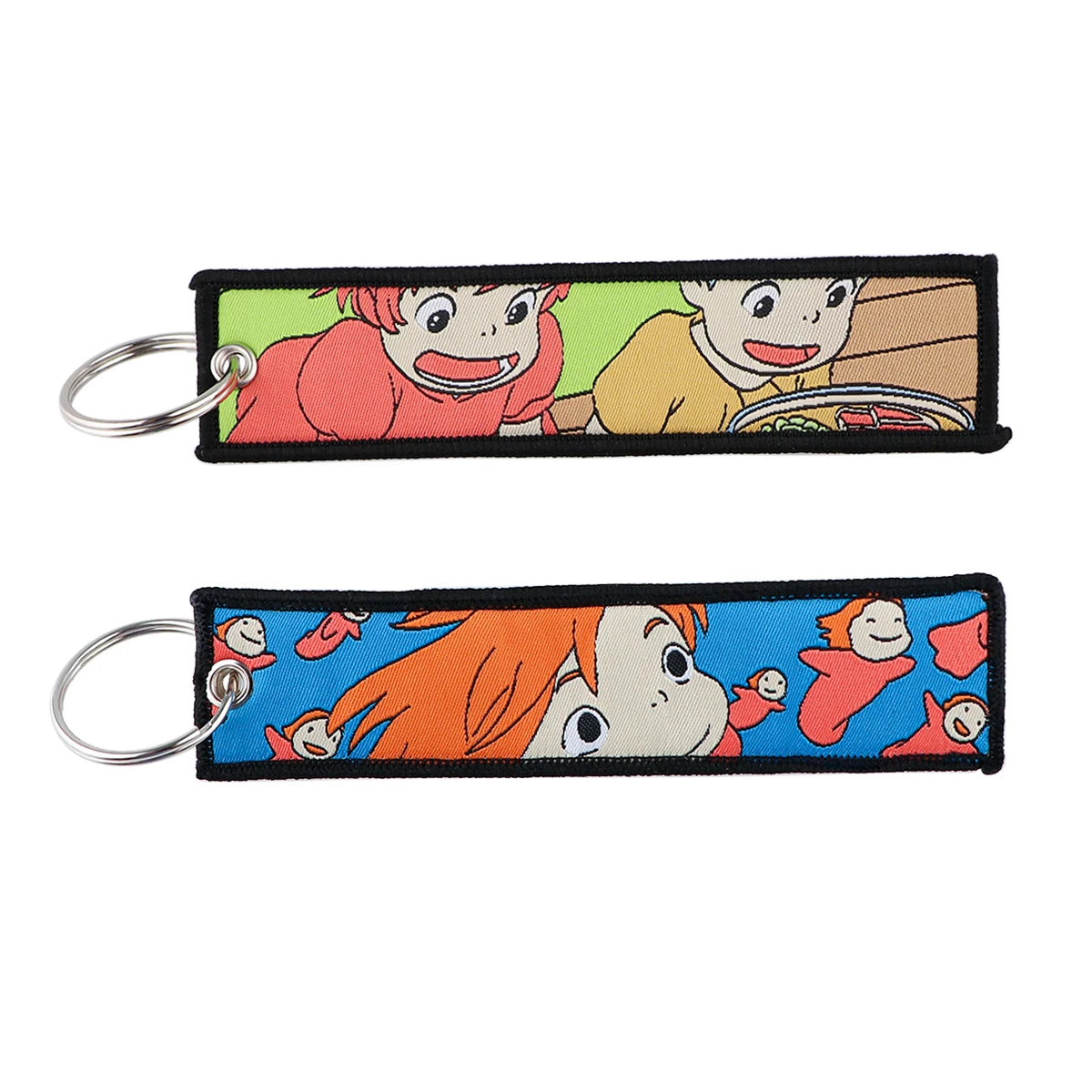 Anime Movie Embroidery Key Fobs White Dragon Key Tags Keychains for Motorcycles Cars Keyring Cosplay Accessories Fans Gifts