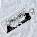 Cartoon Figure Satoru Gojo Glowing Eyes Keychain Transparent Card Pendant Anime Jujutsu Kaisen Acrylic Backpack Accessories Gift