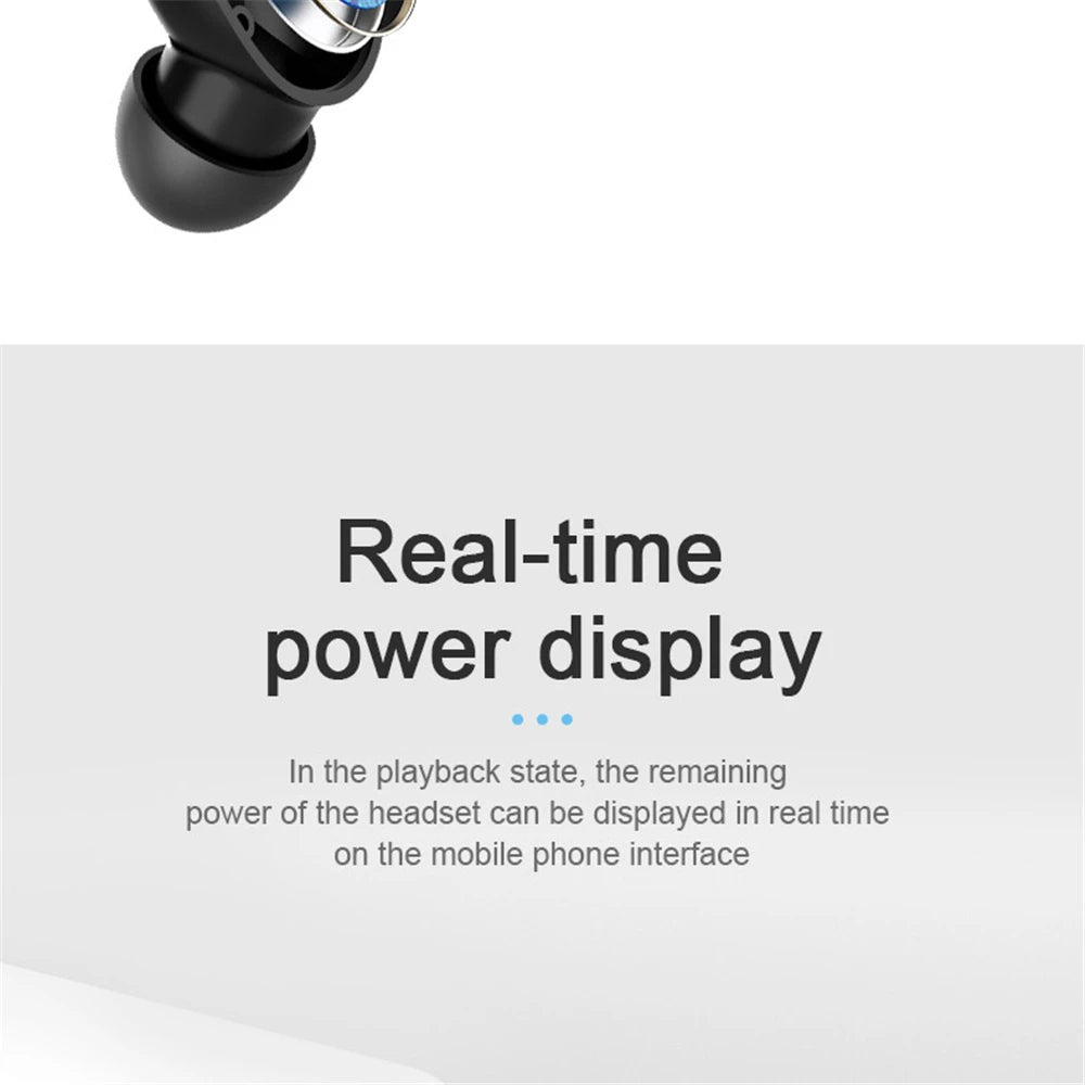 A6S Wireless Bluetooth Earphones Touch Control Sport Headset LED Display Stereo Sound For Mobile Phones