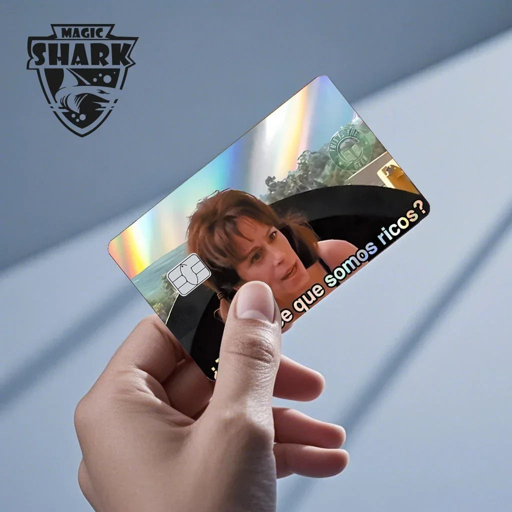 Magic Shark Mcloving Spider Anime Shinny Laser Holographic Matte Skin Film Sticker for Debit Bank Credit Card