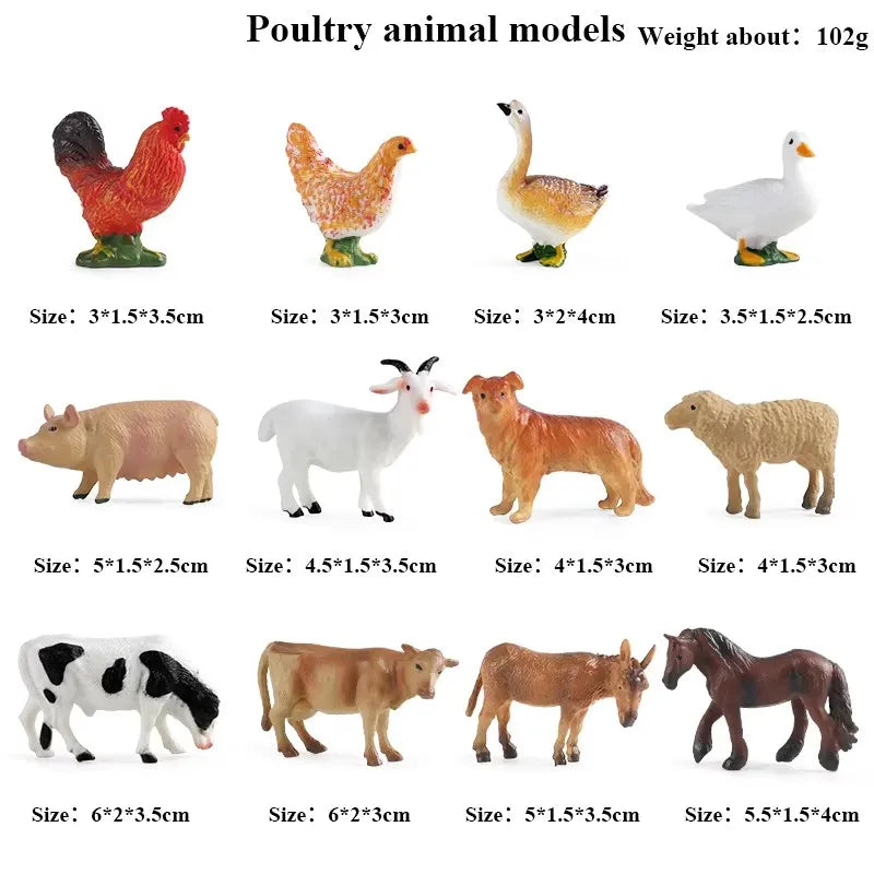 Oenux Mini Wild Wild Forest Animals Insect Dinosaur Model Owl Fox Squirrel Hedgehog Fox Frog Figurines Cake Toppers Kid Toy Gift