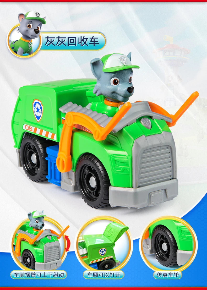 100% Genuine Paw Patrol Kids Toy vehicles with Action Figure Dogs Anime Doll Kids Model Children Birthday Christmas Gift
