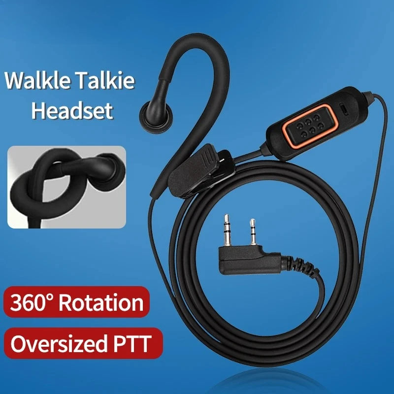 K-head Universal Headset Mic Walkie Talkie Earphones Soft Accessories for BaoFeng UV-5R UV-5RH UV-21 PRO Quansheng UV-K6