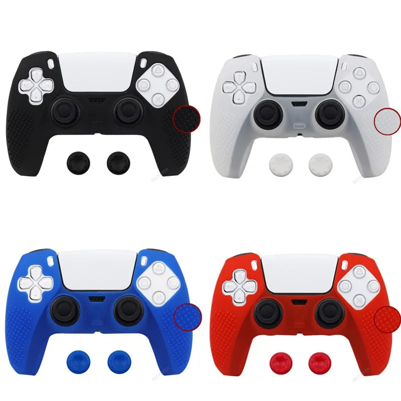 Silicone Protective Cover sleeve For PS5 Controller Accessories Rubber Case For PS5 Slim Gamepad Joysticks Thumb Grips Caps
