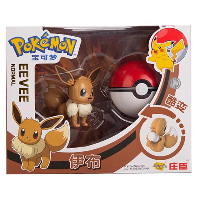 About Pokemon Anime Figure Charizard Pikachu Gyarados  Pocket Monster Figure Pokeball Action Deformation Toy Model Gift