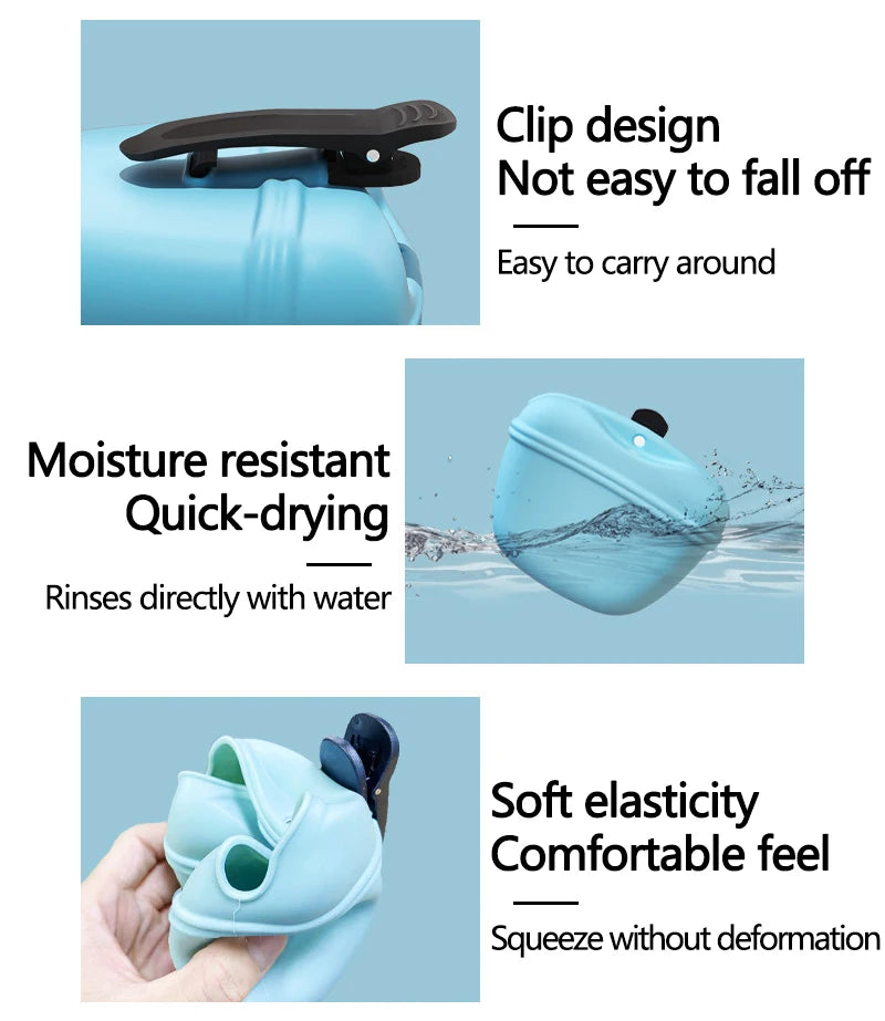 Pet Feeding Bag Outdoor Training Dog Food Pocket Portable Silicone Pet Snack Pouch Outdoor Walking Dog Hanging Style Waistpack