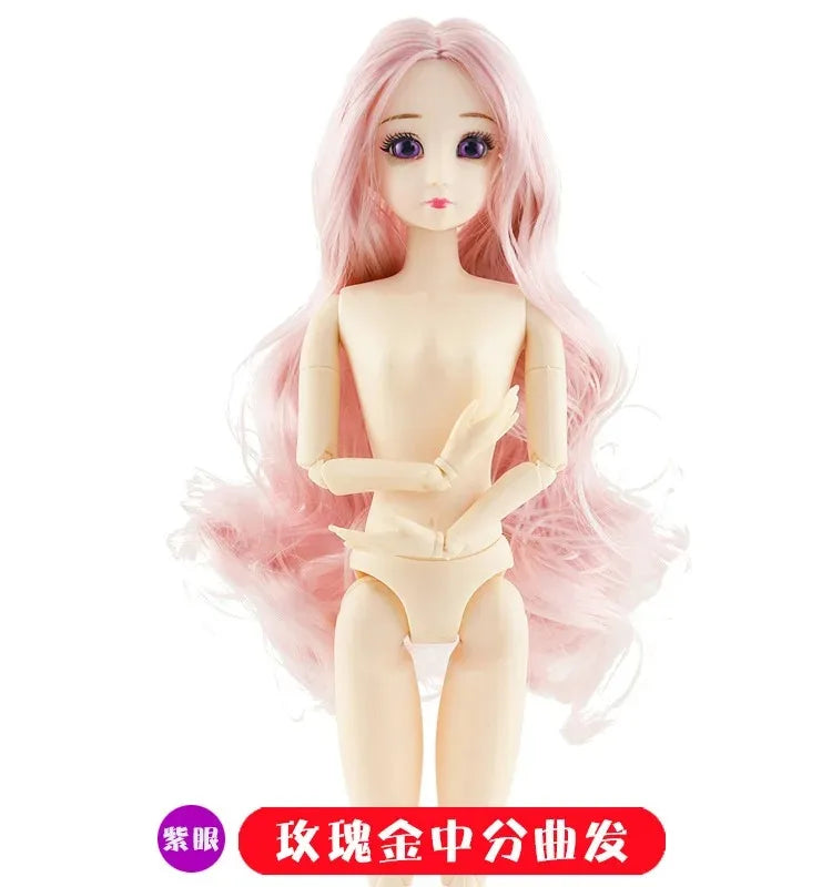 30cm Doll Toys for Girls 1/6 BJD Dolls Body Make-up 3D Eyes Beautiful Princess Baby Girl Dolls Plastic DIY Toy for Girls