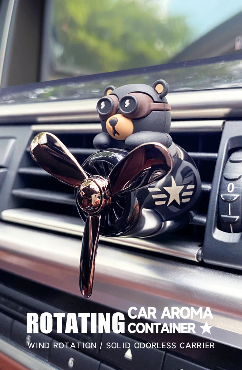 DIY aroma odorless car accessories interor decorations inside ornament plane pilot bear car air fresheners vent clip men cartoon