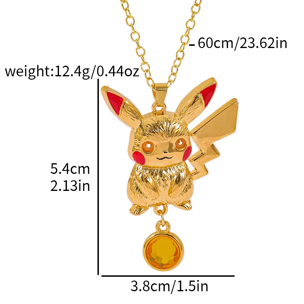 1PC Cute Q Version Character Necklace Alloy Charmander Bulbasaur Jewelry Pendant for Fans Holiday Gifts Jewelry Accessories