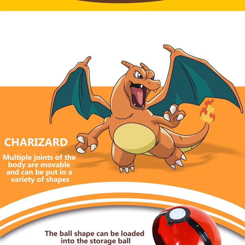 Funny Pokemon Transformation Cartoon Model Pokeball Pikachu Toys Scalable Anime Figure Dolls Model Ornaments Kids Birthday Toys