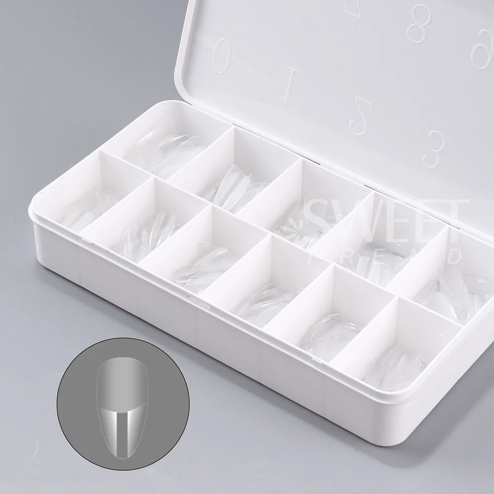 550pcs Soft Gel Nail Tips Medium Short Almond Coffin Full Cover Matte Extension Tool Acrylic Press on Nail French Manicure Decor