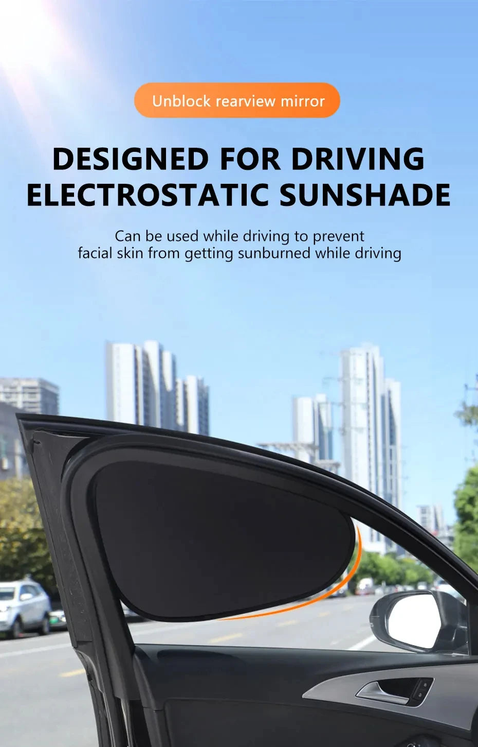 Summer Electrostatic Sun Visor for Car Side Window 4-Layer Sun Shade Curtains Anti-Glare UV-Blocker Auto Sun Protection Cover