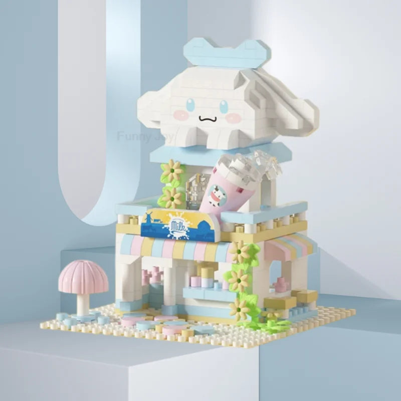Cartoon Anime Hello Kitty Blocks Kuromi My Melody Cinnamoroll Mouse Building Blocks Doll Toy Kids Birthday Gift