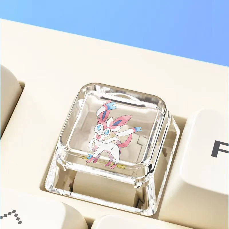 Cross mechanical keyboard personalized anime keycap single Charmeleon Blastoise Eevee transparent cartoon keycap